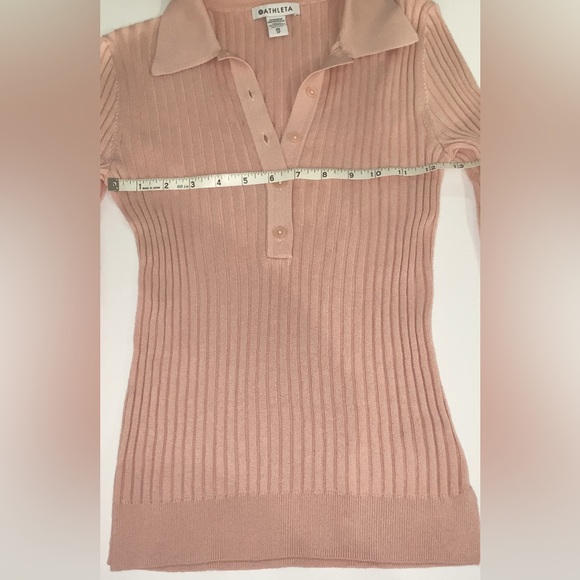 Athleta Sweet Bay Henley Sweater Light Pink Size XS - Picture 6 of 8
